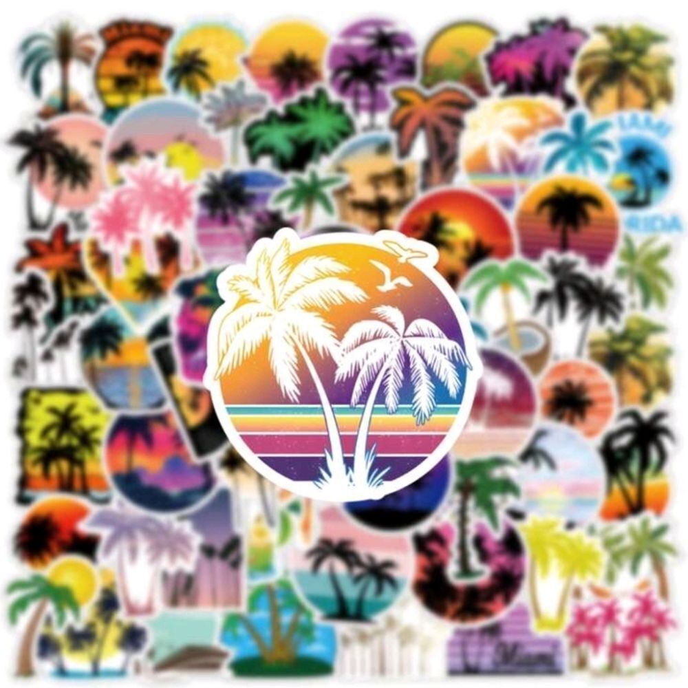 Colorful Palm Tree Stickers